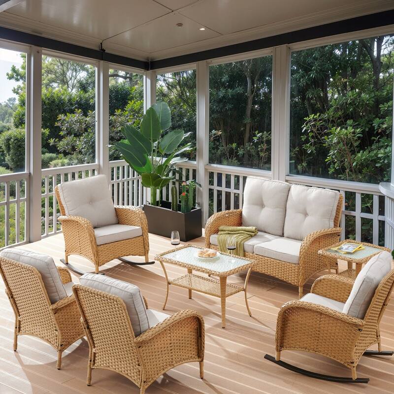 Outdoor Rocker Chair Table with Loveseat Patio Chair