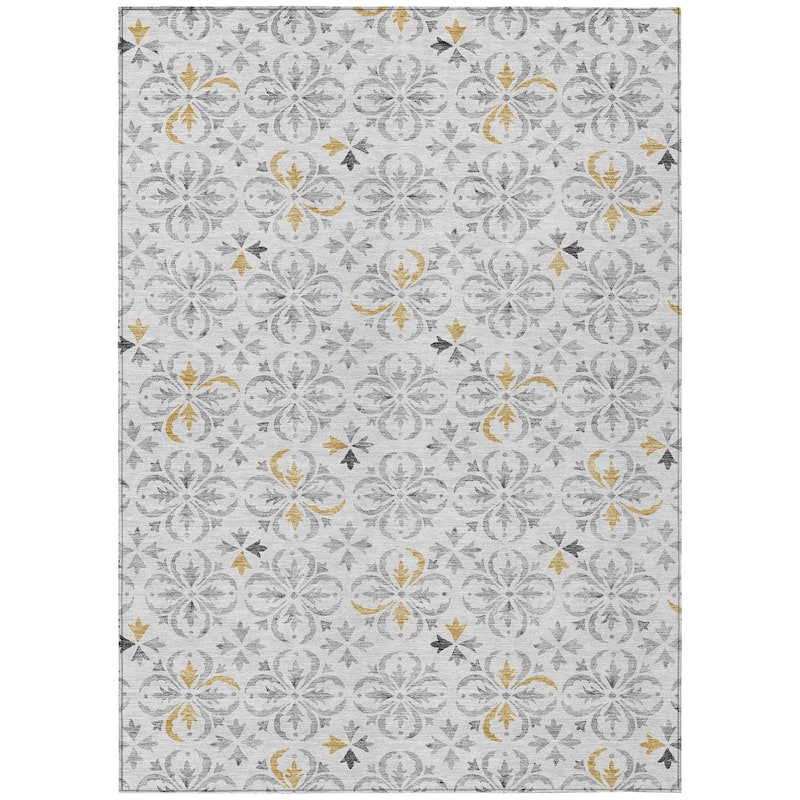 Machine Washable Indoor/ Outdoor Chantille Traditional Medallion Rug