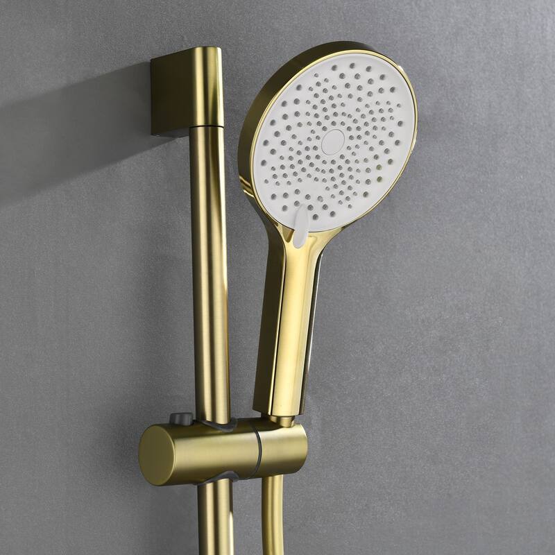 Modern Matte Black Wall Mounted Bathtub Faucet Shower System - 9.65*27.2 - Yellow