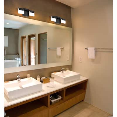 Eglo Vente 2-light Matte Black LED Bath Vanity Light