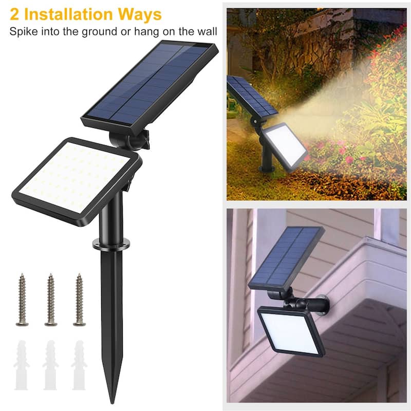 48 LEDs Solar Spotlight Outdoor Light - Black