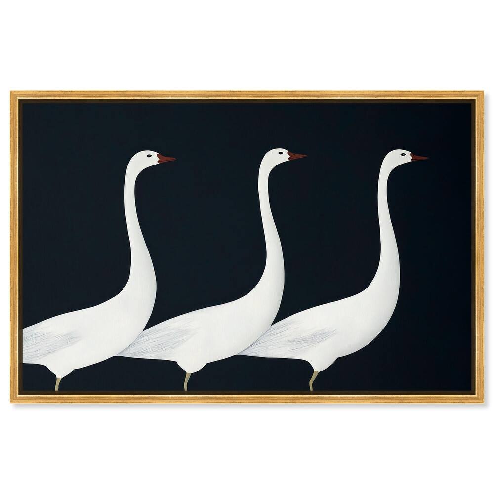 Trio of Swans Canvas by Art Remedy