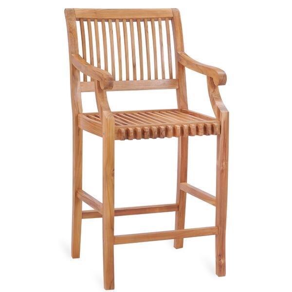 Chic Teak Castle Wood Bar Stool Chair With Arms Castle Teak Wood Bar Stool Chair