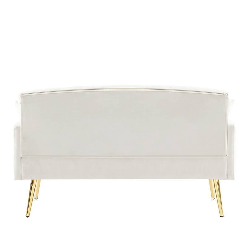 55.5″ Velvet 2-Seater Sofa with 2 Pillows, Contemporary Style & Easy Assembly