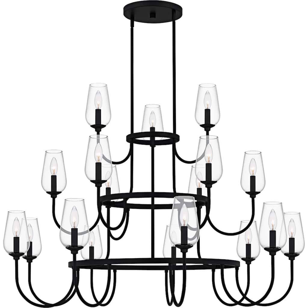 Viscount 18-Light Matte Black Chandelier