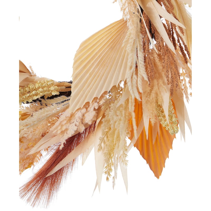 24 inch Pampas and Palm Wreath