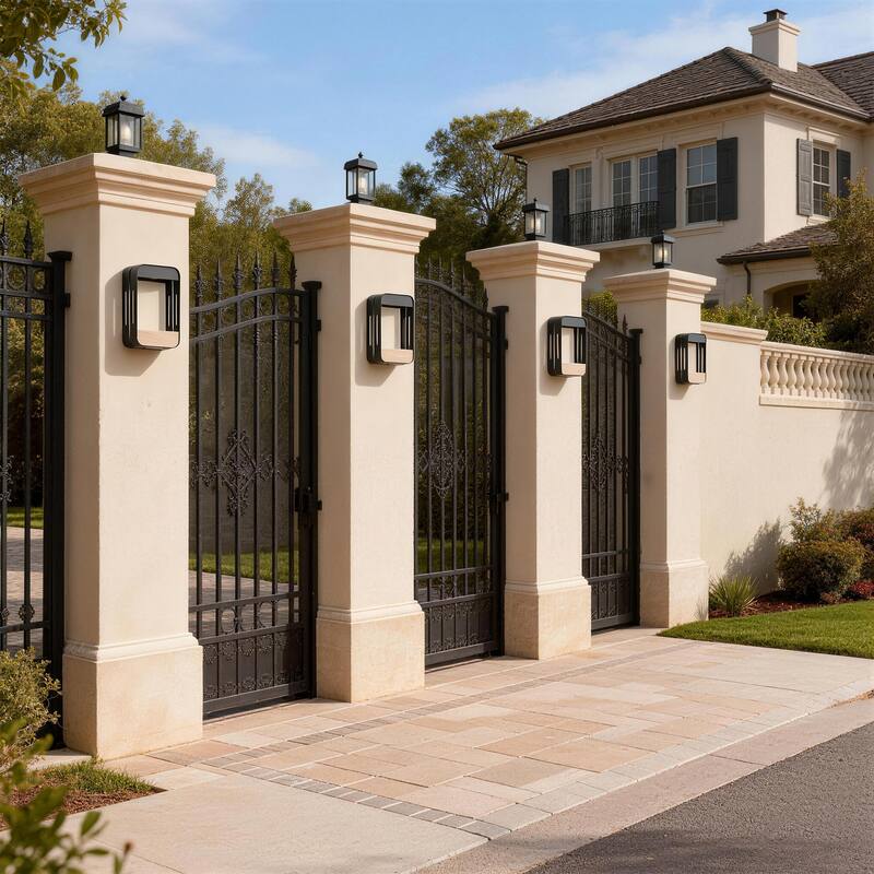 4 Pack Solar Rectangle Frame Integrated LED Sensor Outdoor Wall Light