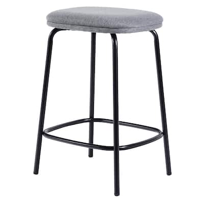 Modern Simple Counter Stool with Upholstered Seat, Set of 2