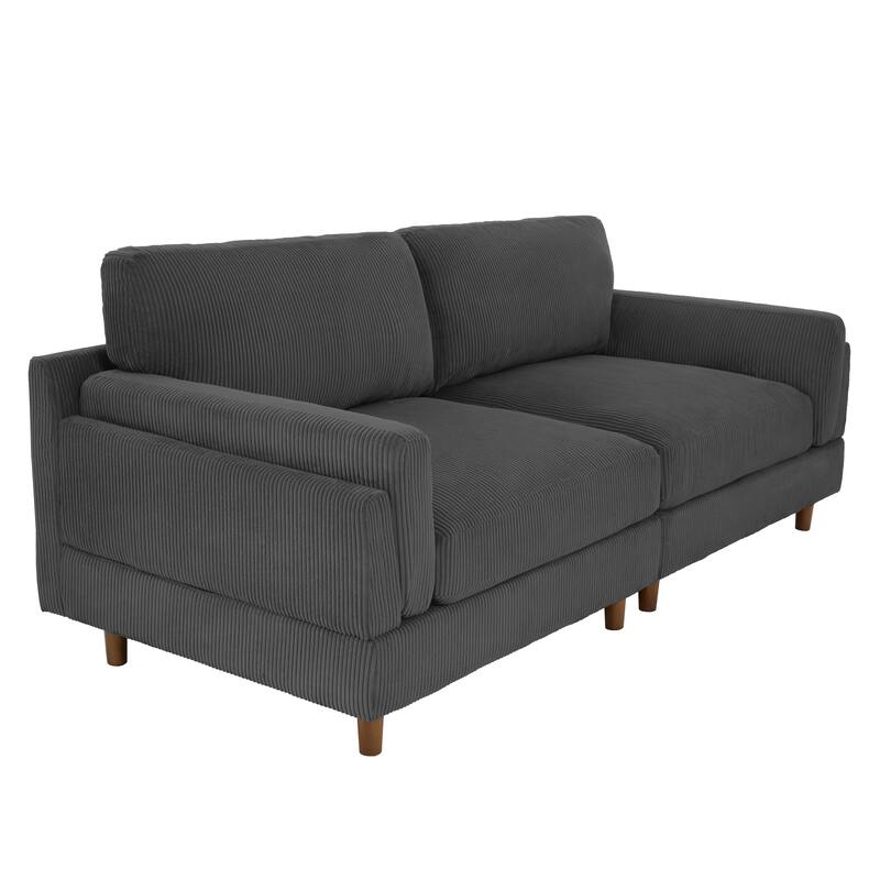 Modern 90" Loveseats Corduroy Sectional Sofa