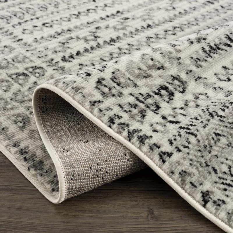 Hauteloom Greig Living Room, Bedroom Area Rug - Black, Charcoal, Light Gray - 8'10" x 12' - 8'10" x 12'