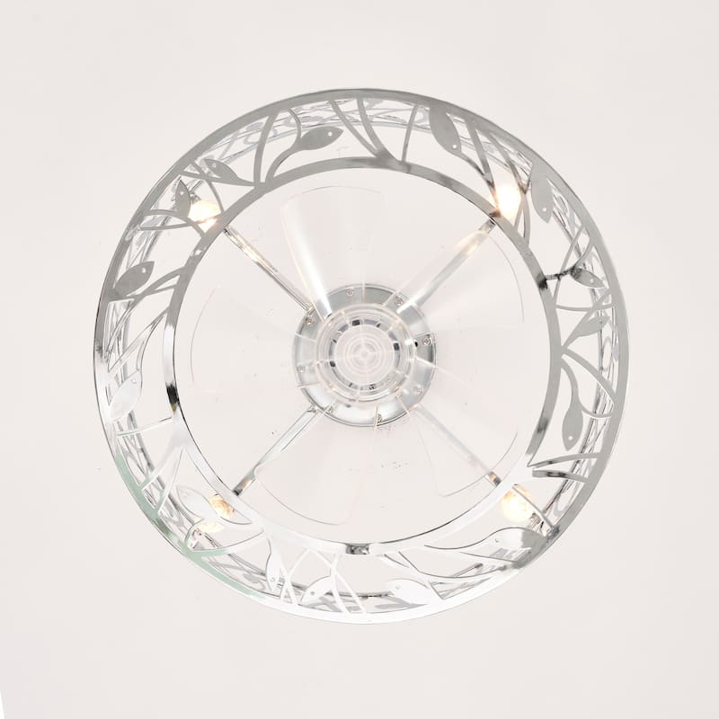 18 in. Smart Indoor Caged Ceiling Fan with Remote Control (Bulb Not Included)