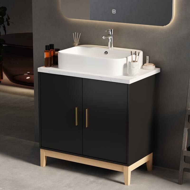 Space-Saving Mid-Century Vanity for Compact Bathrooms Bathroom Vanity