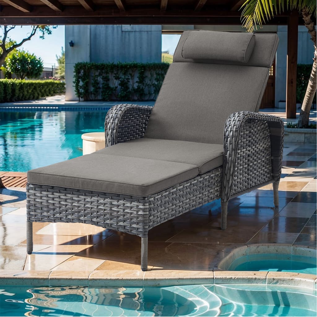 Outdoor Chaise Lounge Chairs for Outside Grey - Grey