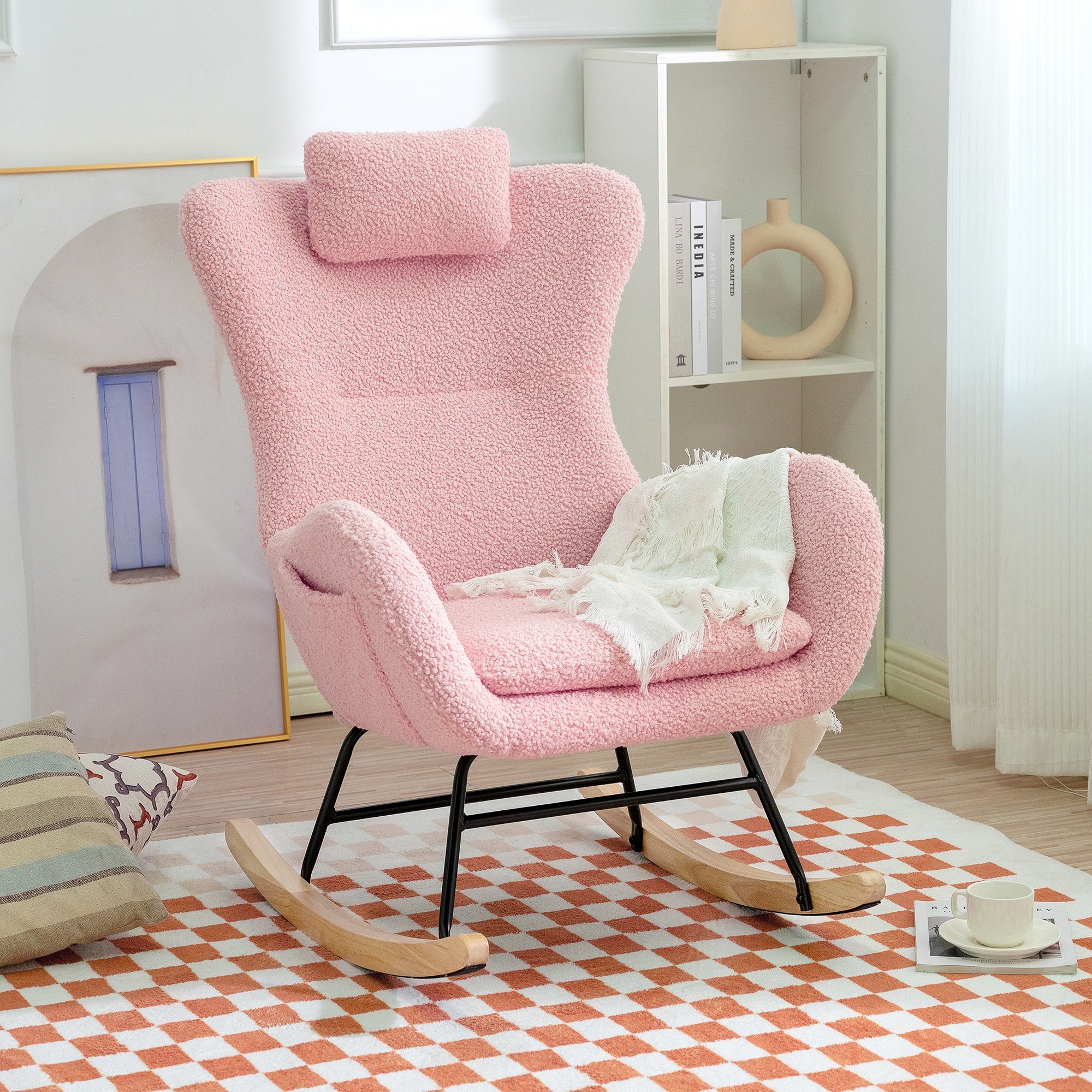 Pink online glider chair
