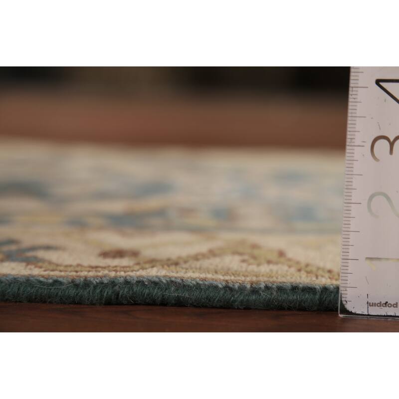 Light Blue Oushak Indian Runner Rug Handmade Wool Carpet - 2'7" x 10'2"