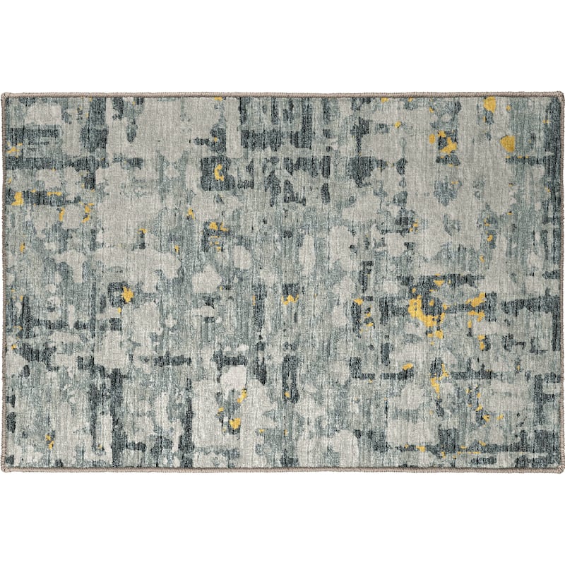 Indoor/ Outdoor Bravado Abstract Crosshatch Caramel Washable Area Rug