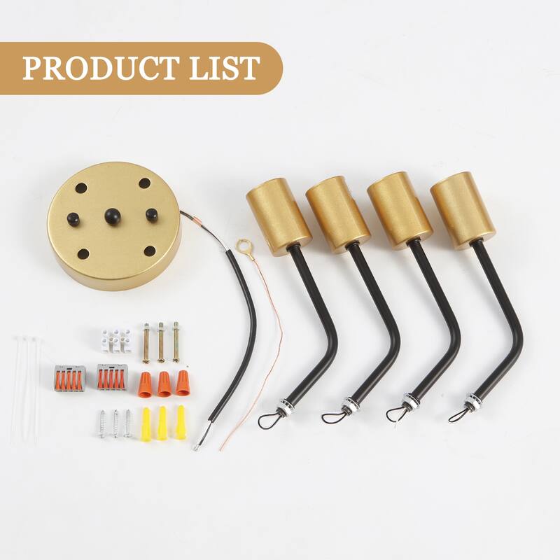 Modern 4-Light Semi Flush Mount Ceiling Light for Dining Room Bedroom Hallway Entryway