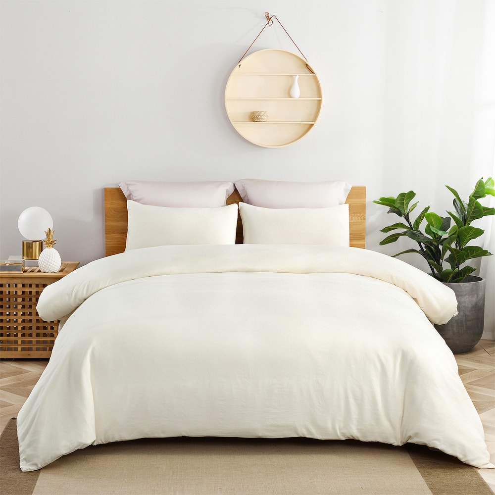 Solid Color Ultra Soft 3-piece Duvet Cover Set