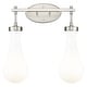 preview thumbnail 10 of 11, Innovations Lighting Downtown Urban - Owego - 2 Light 17" Wall-Mounted Bath Vanity Light Satin Nickel, Gloss White