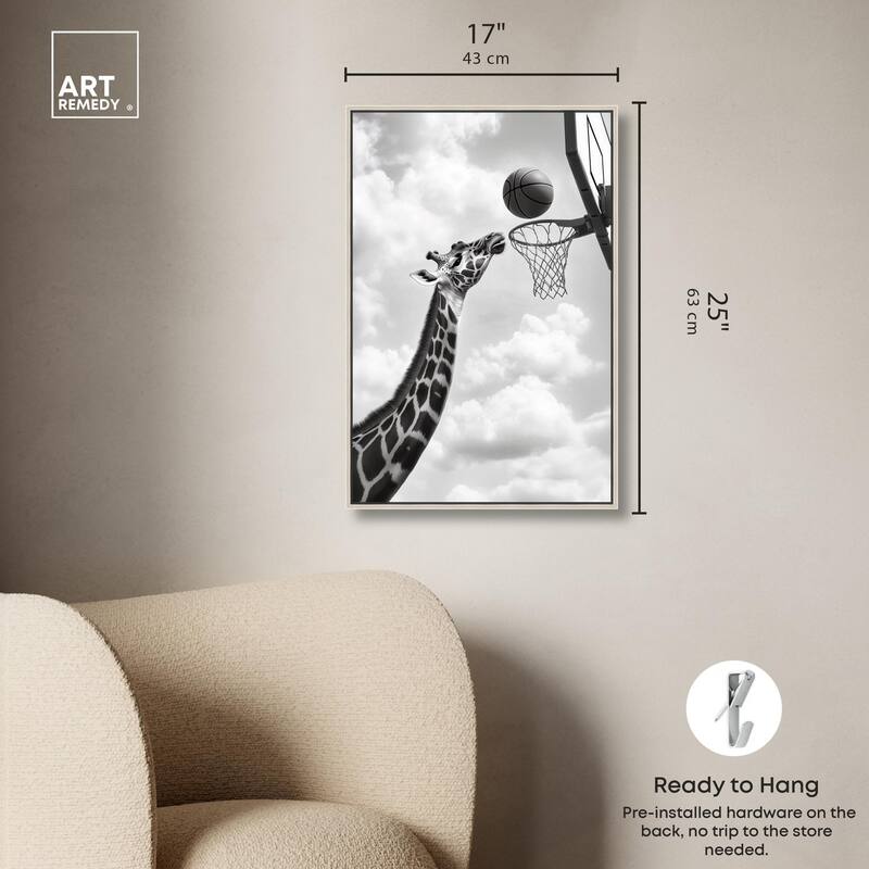 Giraffe Hoops Canvas by Art Remedy