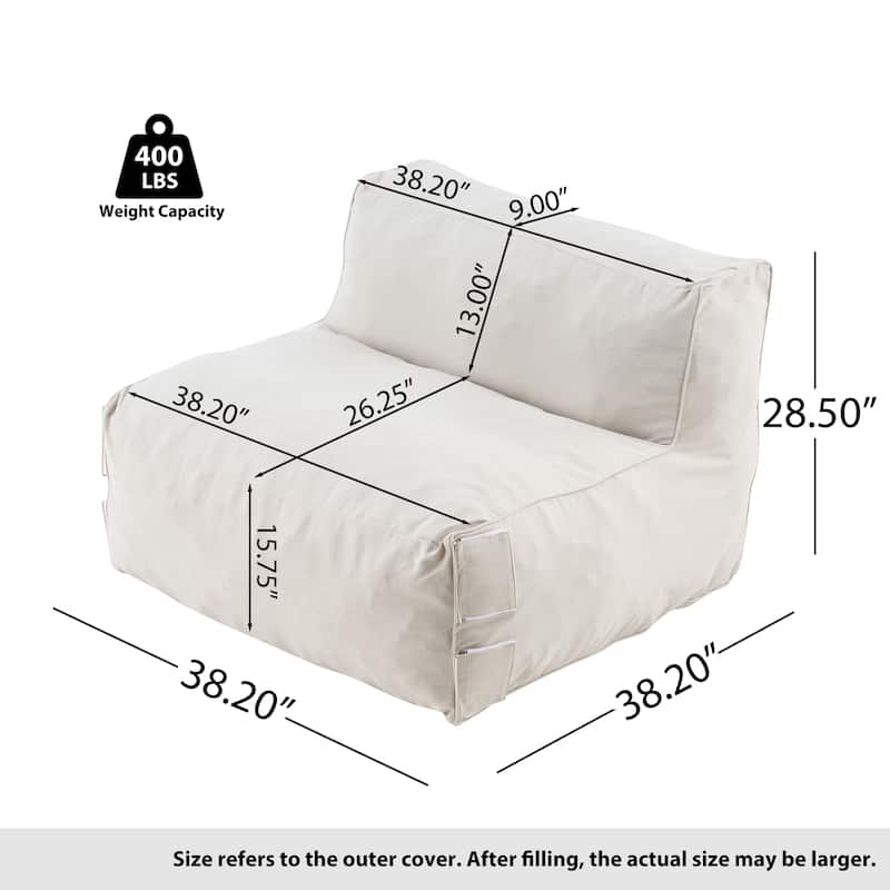 Christopher Knight Home - Nerissa Modular Outdoor/Indoor Bean Bag Sectional Sofa Set with Shredded Foam Filled