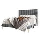 preview thumbnail 9 of 18, CraftPorch Modern Velvet Tufted Upholstered Gold Accent Platform Bed