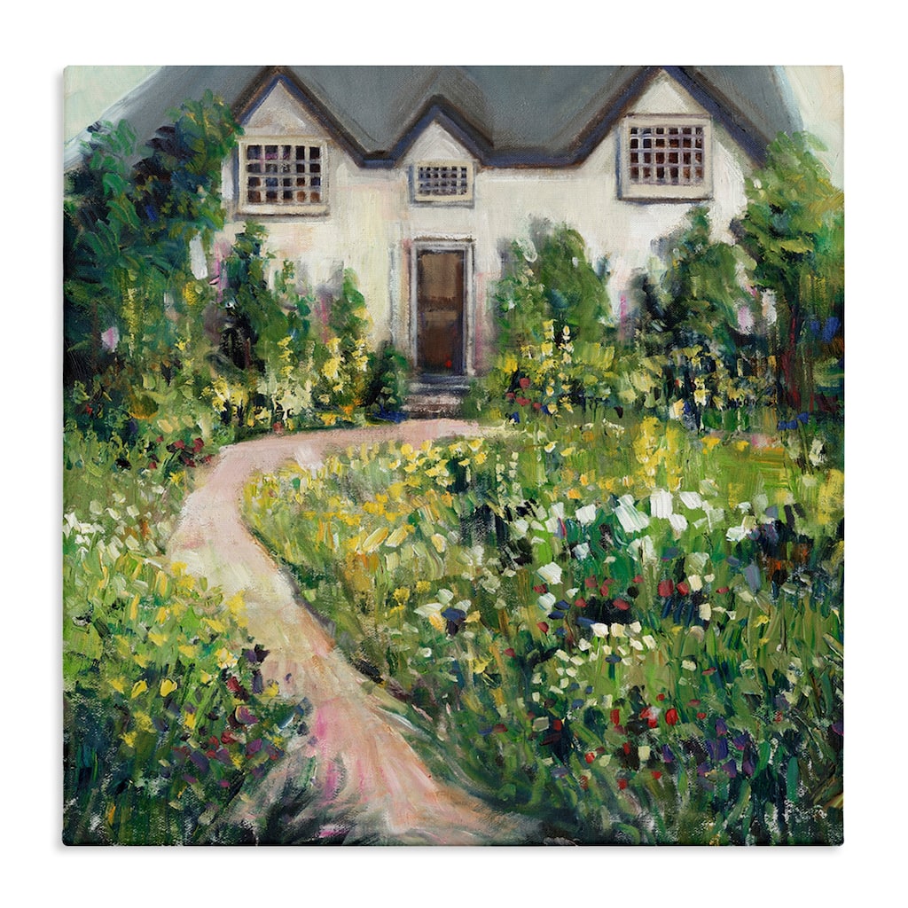 Stupell Rural Floral Cottage House Garden Blooms Canvas Wall Art