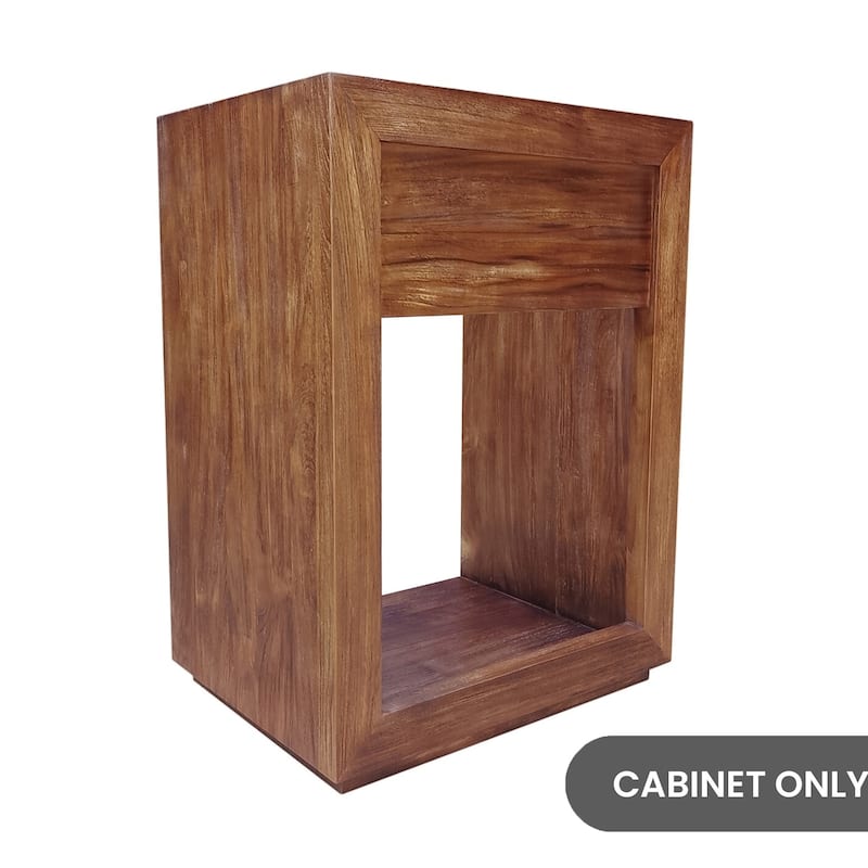 Rennes 24" Reclaimed Wood Vanity in Walnut- Cabinet - Reclaimed - Brown - Single Vanities