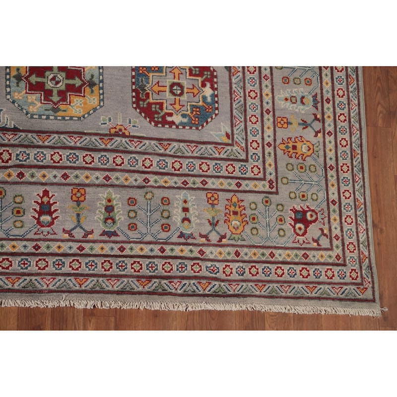 All-Over Kazak Area Rug Handmade Wool Carpet - 9'7" x 13'1"
