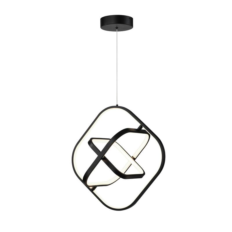 Sienna 30W LED Square Pendant Black - Semi Gloss Black