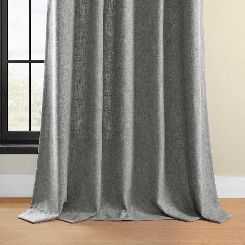 Exclusive Fabrics Simply Faux Linen Curtains (2 Panel) Light Filtering Curtains For Bedroom & Living Room Curtains