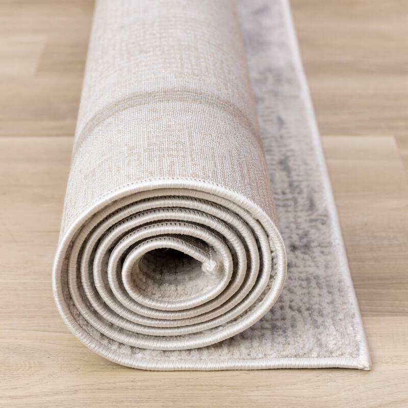 London Collection - Grey Cream Beige Border Indoor Area Rug