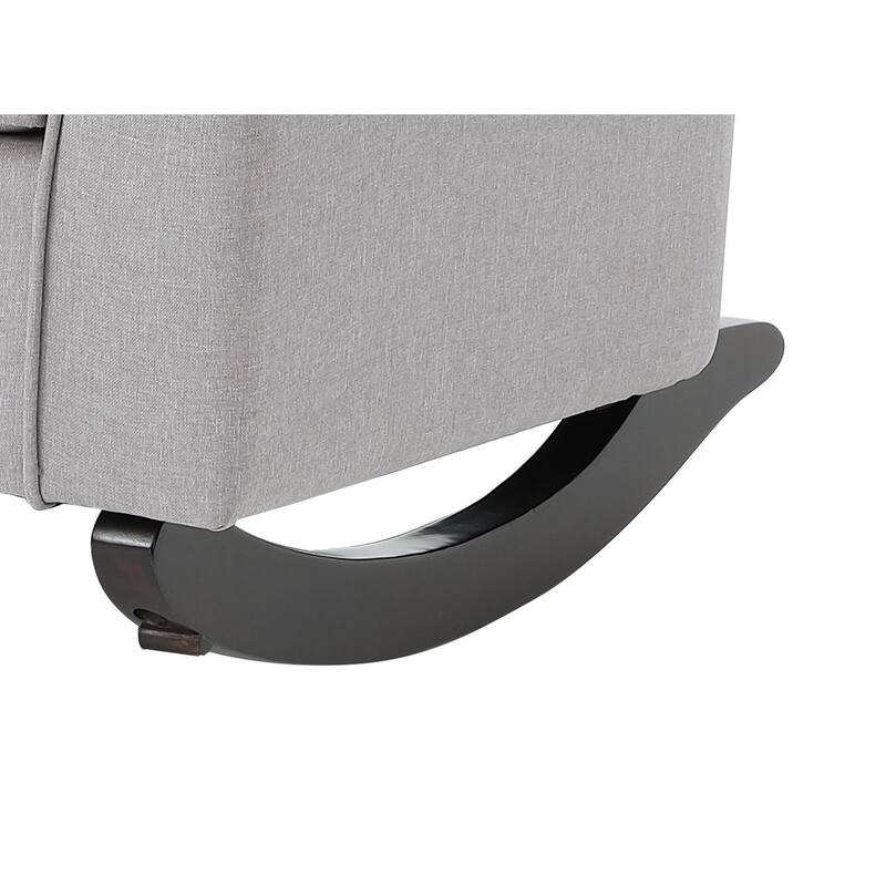 Light Grey Rocking Chair with Track Arm Constructed of solid hardwood,Beautifully designed with wide seat and armrest