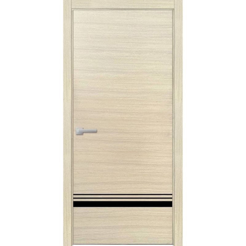 Solid French Door 28 x 80 Planum 0012 Natural Veneer with| Bathroom - 32" x 80"