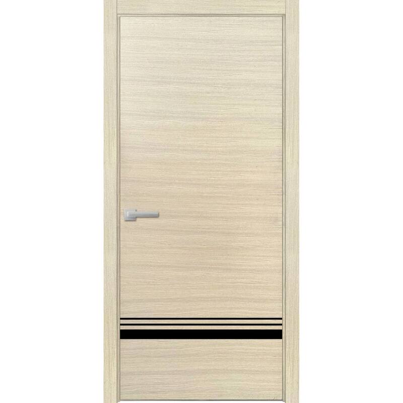 Solid French Double Doors 56 x 80 Planum 0012 Natural Veneer with - 18" x 96"