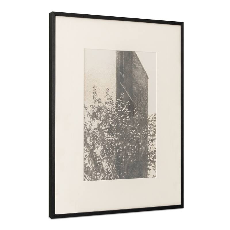 NADAAL STUDIOS Thessia Framed Print 2, Rustic European Facade with Wide Mat Border and Solid Wood Frame