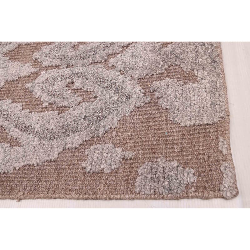 ECARPETGALLERY Hand-knotted Looma Brown, Grey Silk, Wool Rug - 8'2 x 10'3