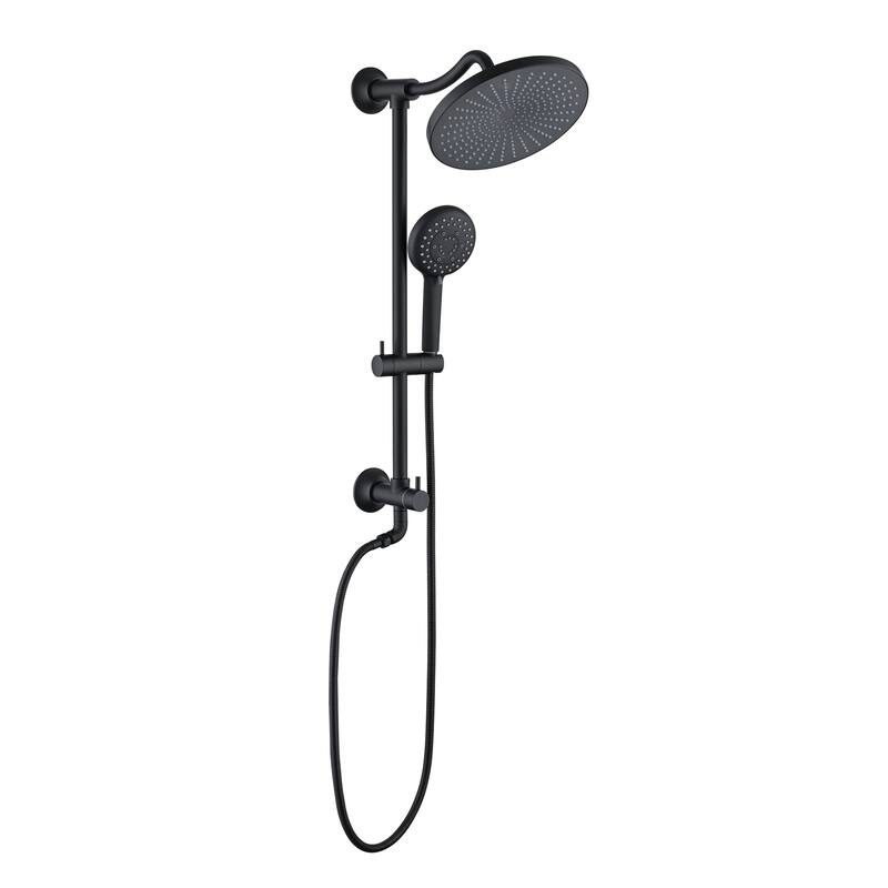 YASINU 5-Setting Handheld Shower System with Handheld Shower head & Rain Shower Combo Set - Matte Black