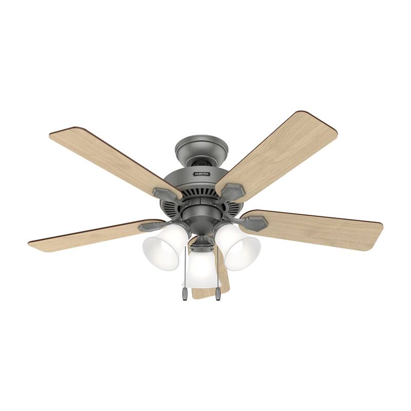 Hunter 44" Swanson Ceiling Fan with LED Light Kit & Pull Chain - Casual Traditional - 4 Speed DC Motor - ENERGY STAR!