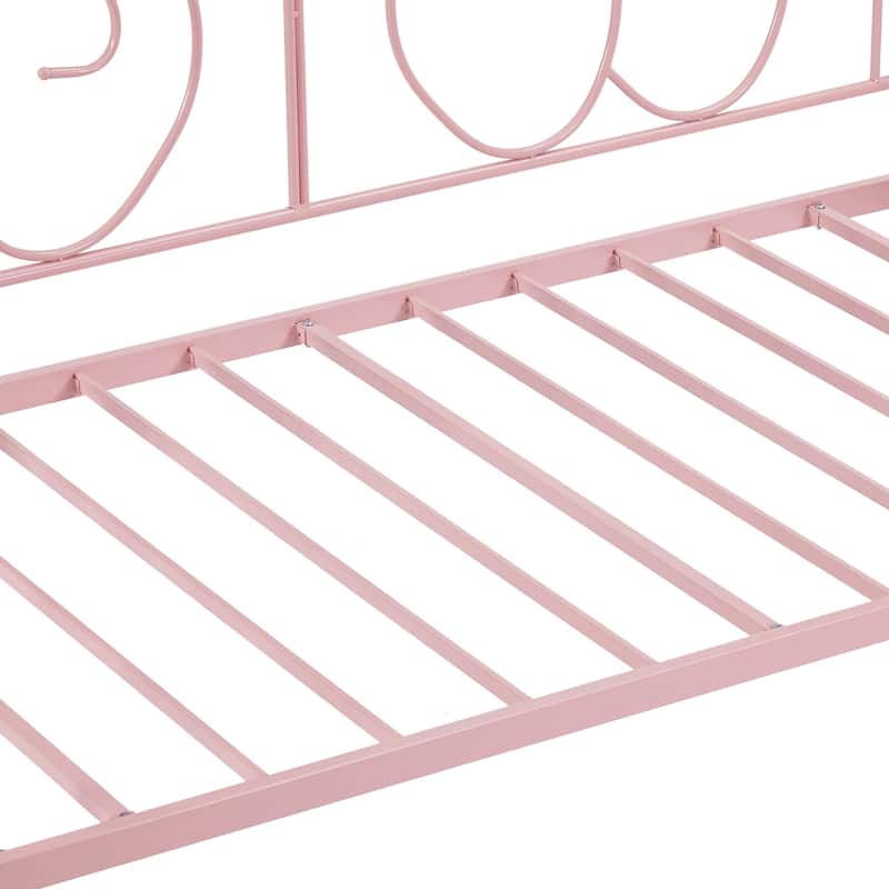 Javlergo Twin Metal Daybed Frame with Slats, Classic Mattress Foundation, No Box Spring Needed