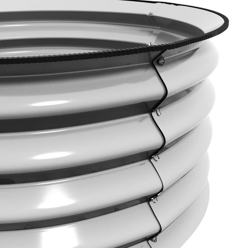 Outsunny Galvanized Raised Garden Bed Set of 2, Planters for Outdoor Plants with Safety Edging, Easy-to-assemble Stock