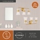 preview thumbnail 4 of 9, Harper Natural Brass Gold Bathroom Vanity Lighting Fixture, Clear Glass Shade, Dimmable, LED Compatible, Wall Mount Sconce