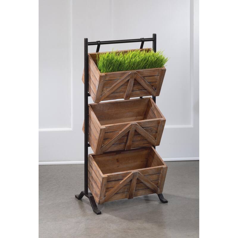 3 Tier Wooden Crate Stand