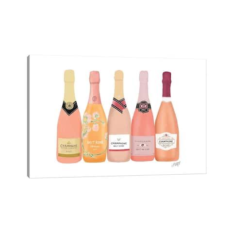 iCanvas "Rose Champagne Bottles" by LindseyKayCo Canvas Print