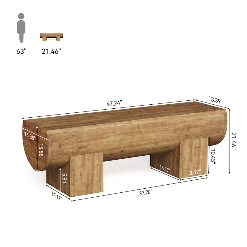 Solid Wood Entryway Bench, End of Bed Bench Seat, Accent Furniture for Bedroom, Living Room, Hallway