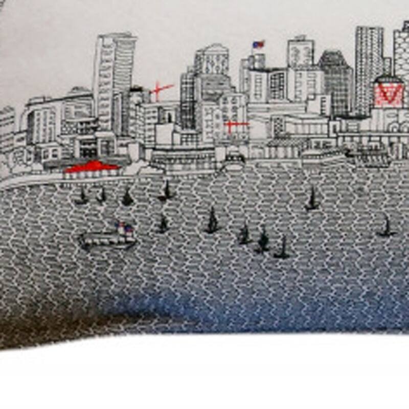 HomeRoots 46" White Seattle Daylight Skyline Lumbar Decorative Pillow