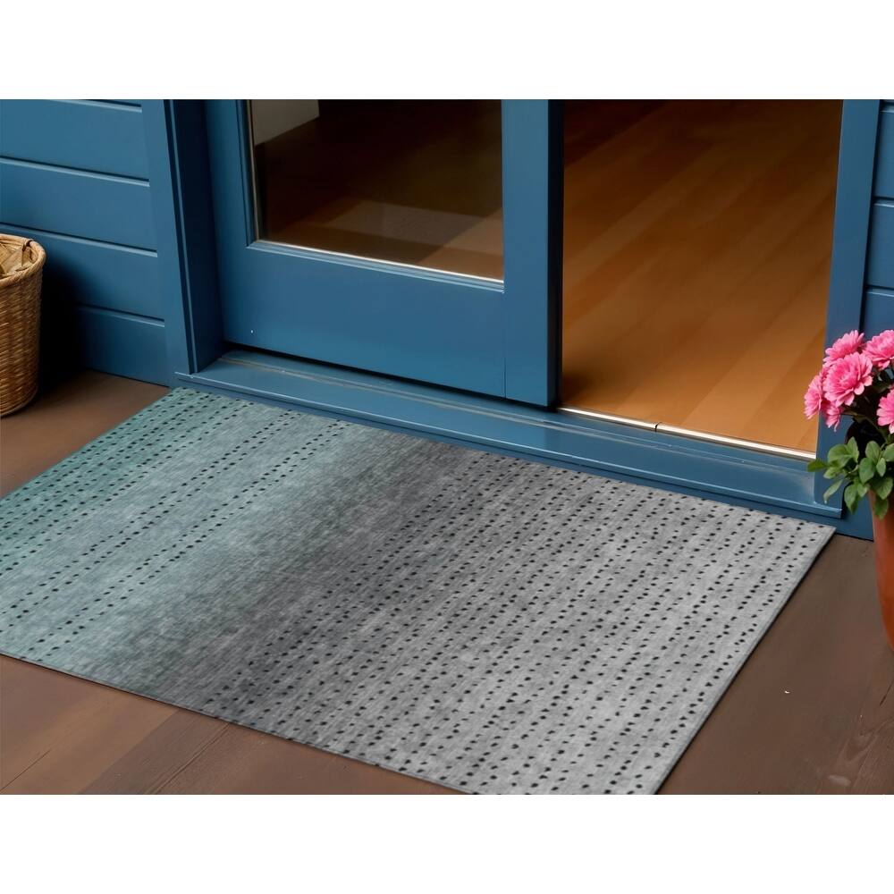 HomeRoots Abstract Transitional Rectangle Outdoor Rug