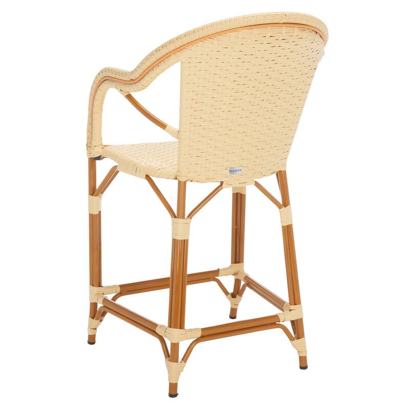 SAFAVIEH Charlize Outdoor Bistro 26-inch Counter Stool with Arms - 23Wx26Dx43H