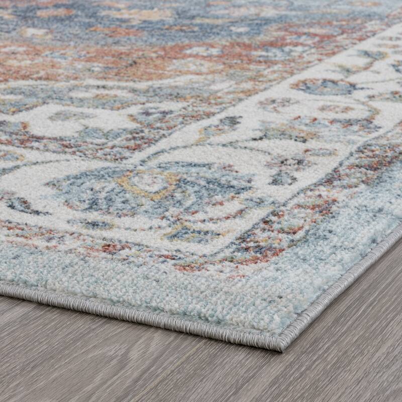 Rayna Farmhouse Medallion Indoor Area Rug