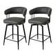 preview thumbnail 21 of 42, Glitzhome 26 or 31 Inches Modern Upholstered Swivel Counter Height Bar Stools 2PK 26.25" Black - Counter Height